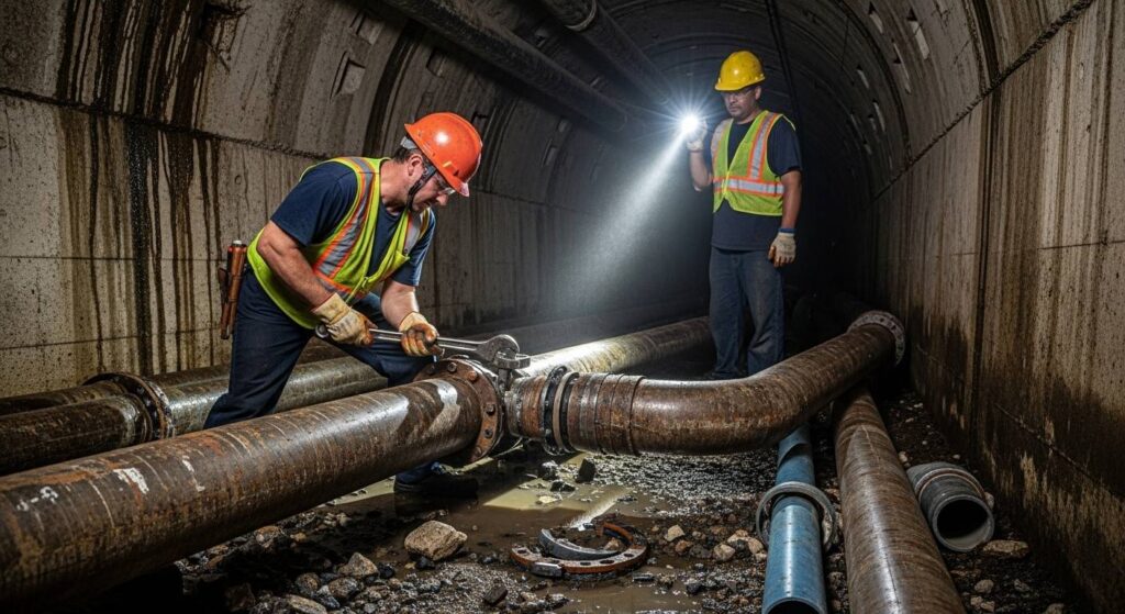 Разборка труб канализации