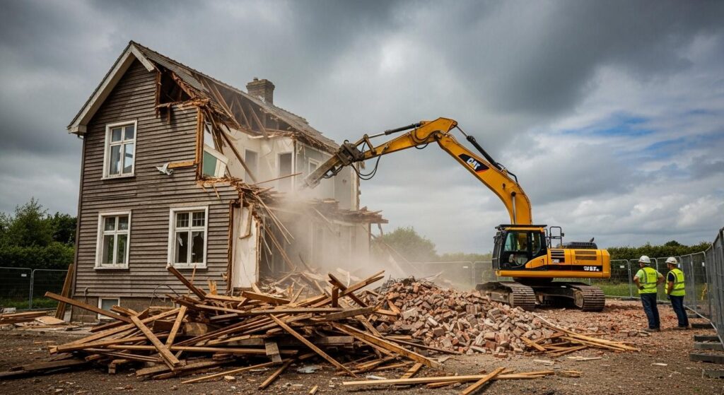 Слом дома деревянного