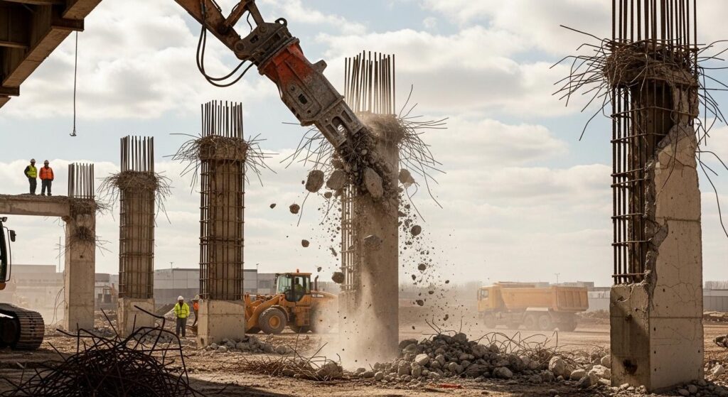 Демонтаж колонн железобетонных