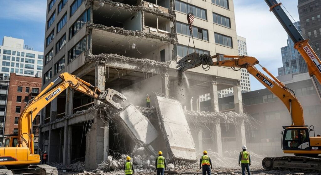 Демонтаж цоколя здания