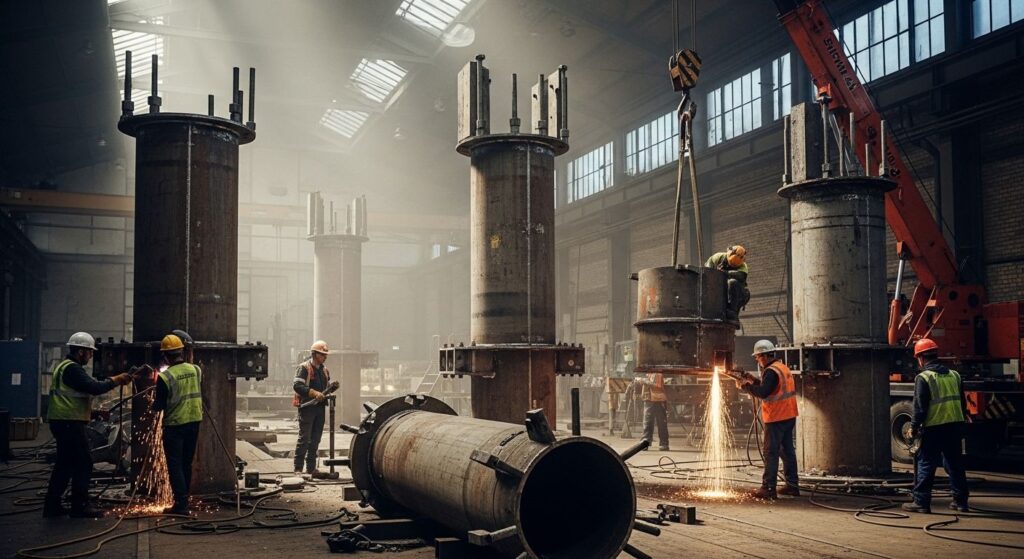 Демонтаж металлических колонн