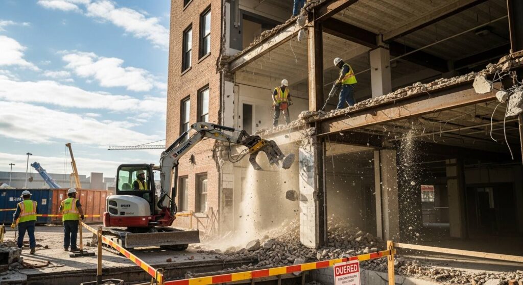 Демонтаж части здания