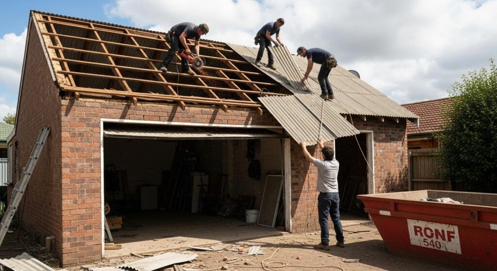 Демонтаж ворот гаража